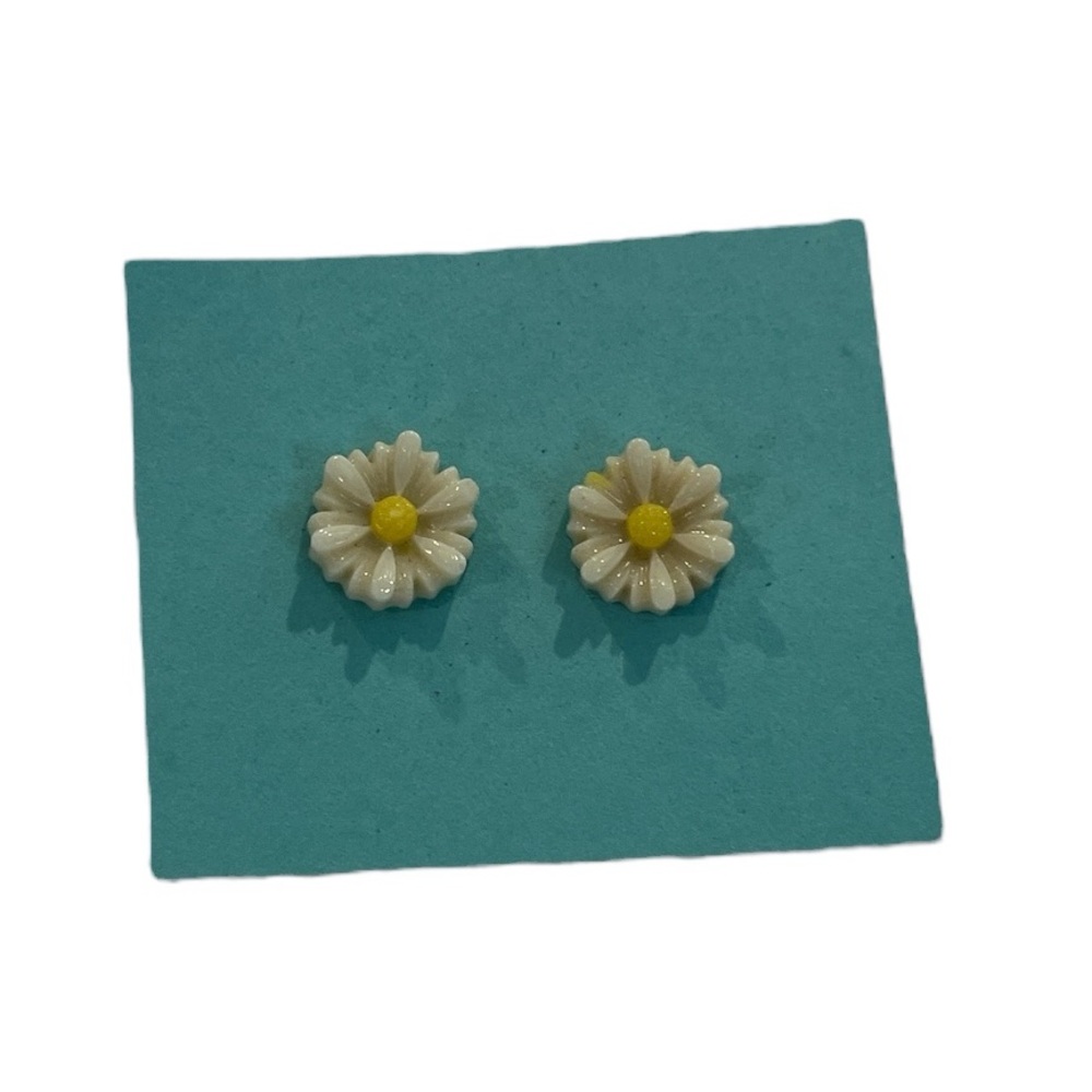 White Flower Earrings
